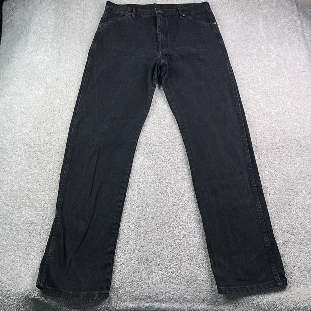 Wrangler Jeans Mens 38x36 Black‎ Cowboy Cut Denim Western Workwear 13MWZWK